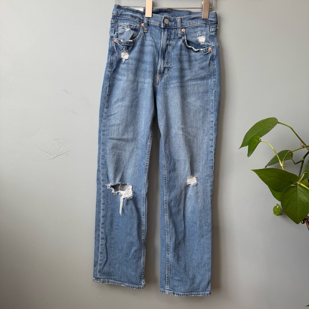 GAP Loose High Rise Jeans Distressed Light Indigo. Women’s 4/27 (actual 27X28) - Picture 12 of 12